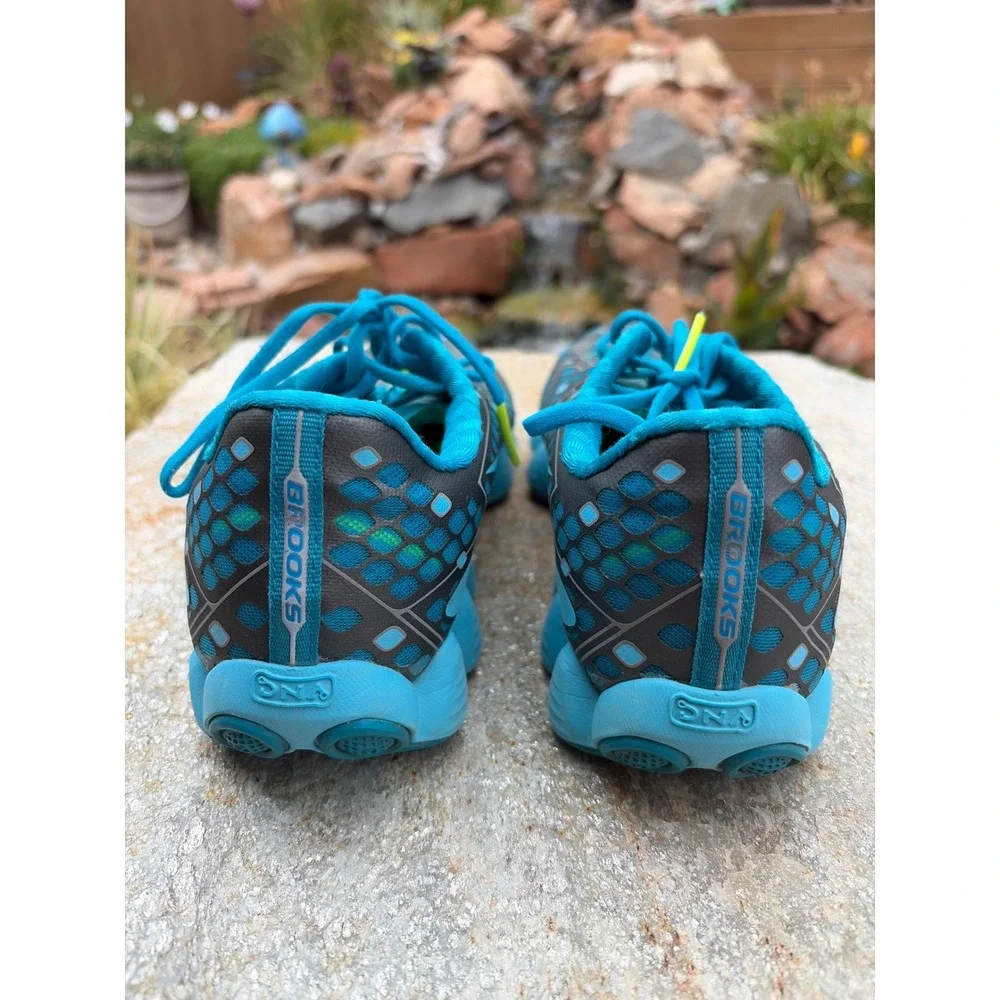 Brooks Neuro Running Shoes Blue Grey Geometric 1202021B460 Womens 10